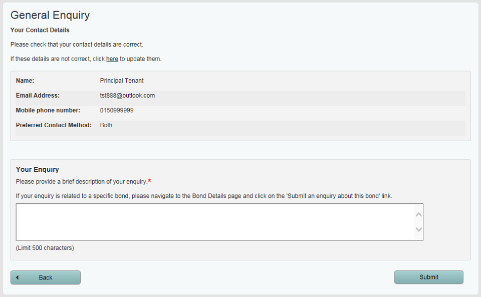 Help detail about rental bonds online